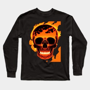 skull with lava Long Sleeve T-Shirt